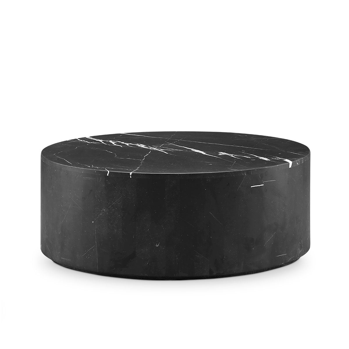 France & Son, Black Marble Drum Coffee Table - Oval