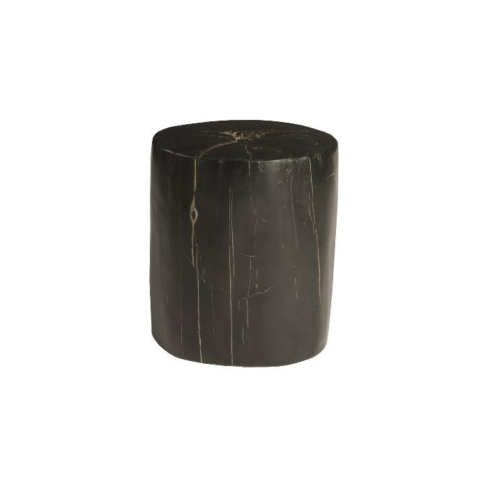 Phillips Collection, Black Round Cast Petrified Wood Stool