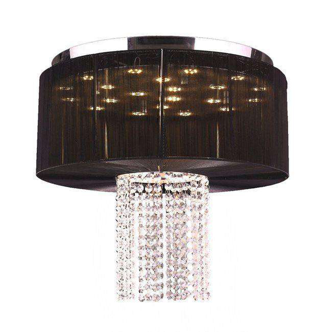 Worldwide Lighting, Black String Shade Flush Mount