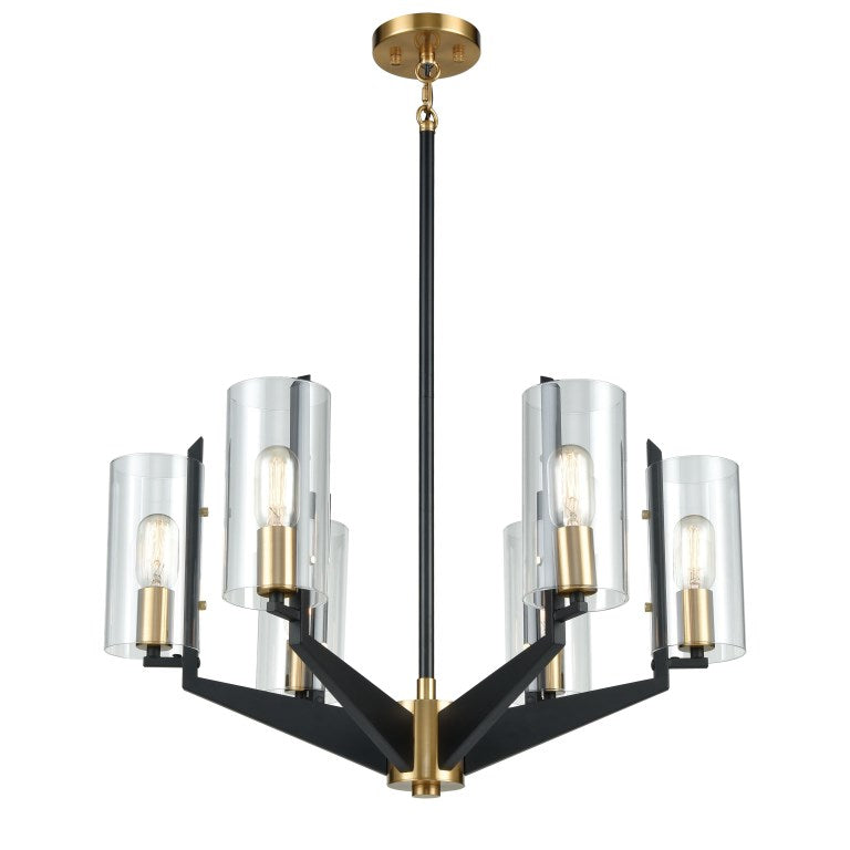 Elk Home, Blakeslee 26'' Wide 6 - Light Chandelier - Matte Black