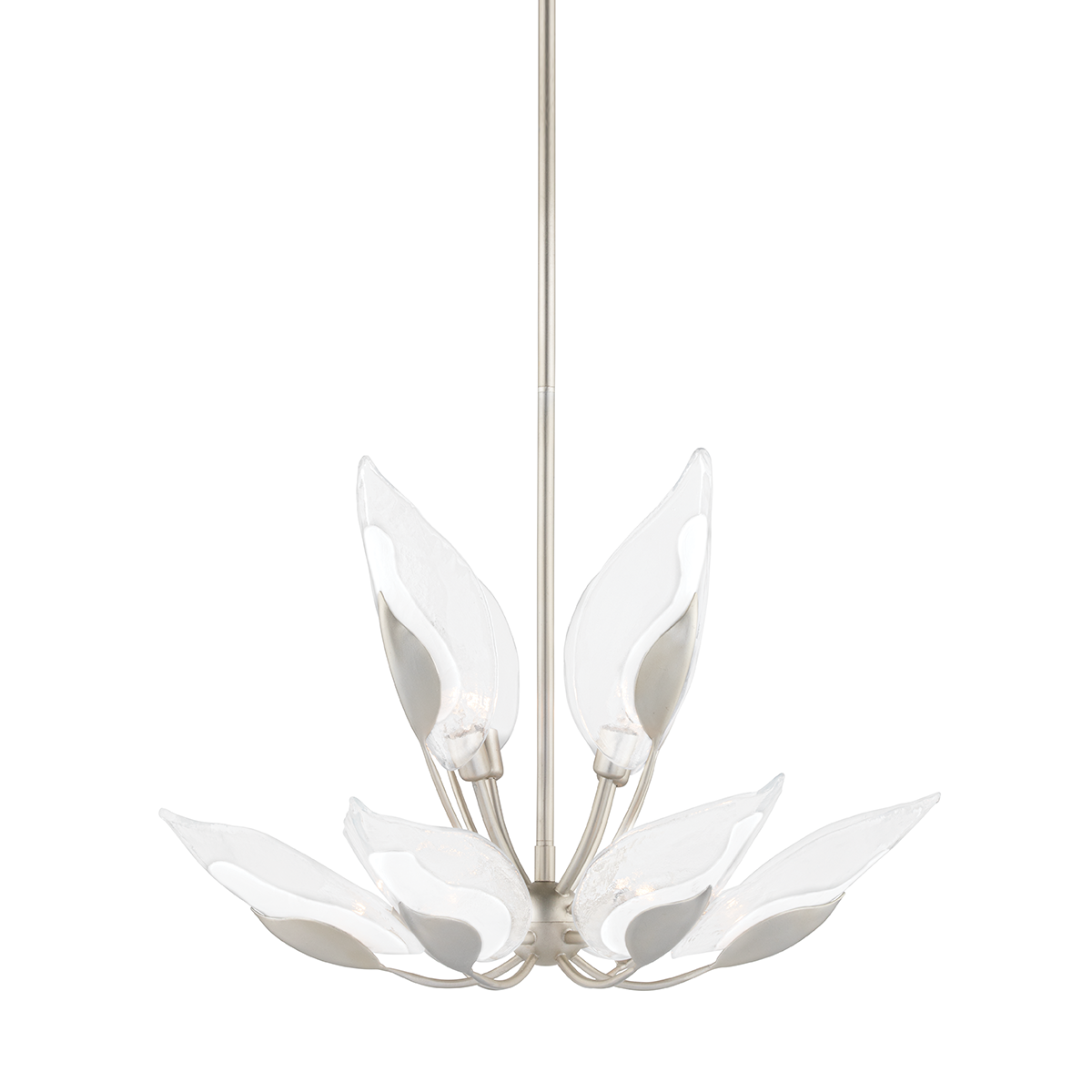 Hudson Valley, Blossom 10 Light Chandelier Silver Leaf