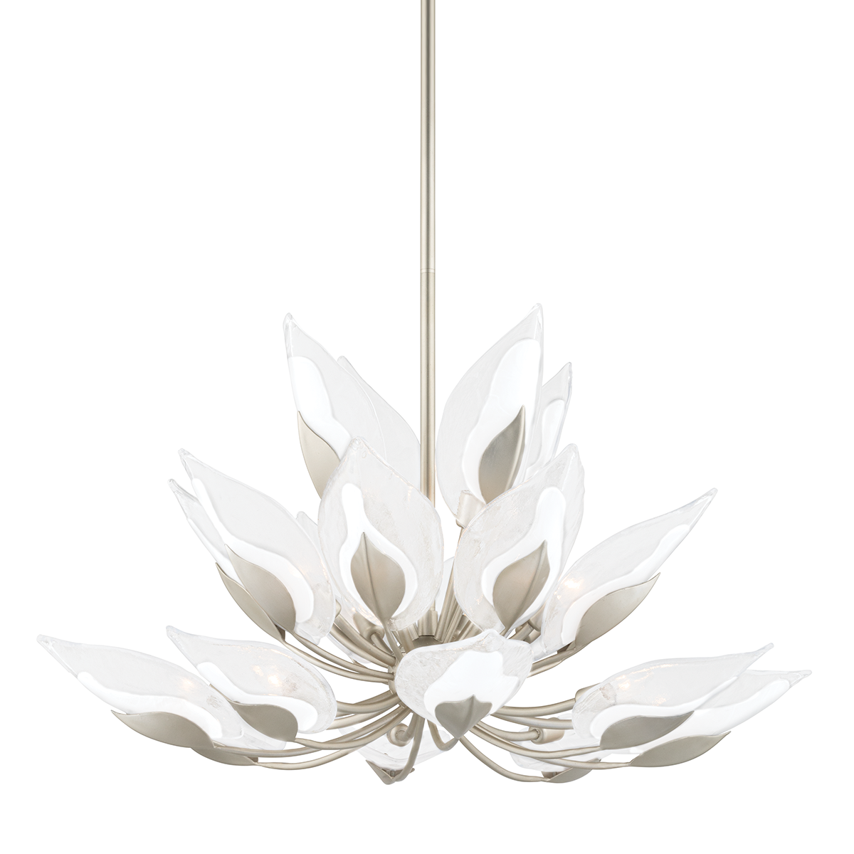 Hudson Valley, Blossom 20 Light Chandelier Silver Leaf