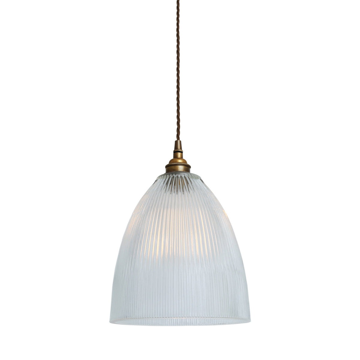 Mullan, Corvera Holophane Glass Pendant Light