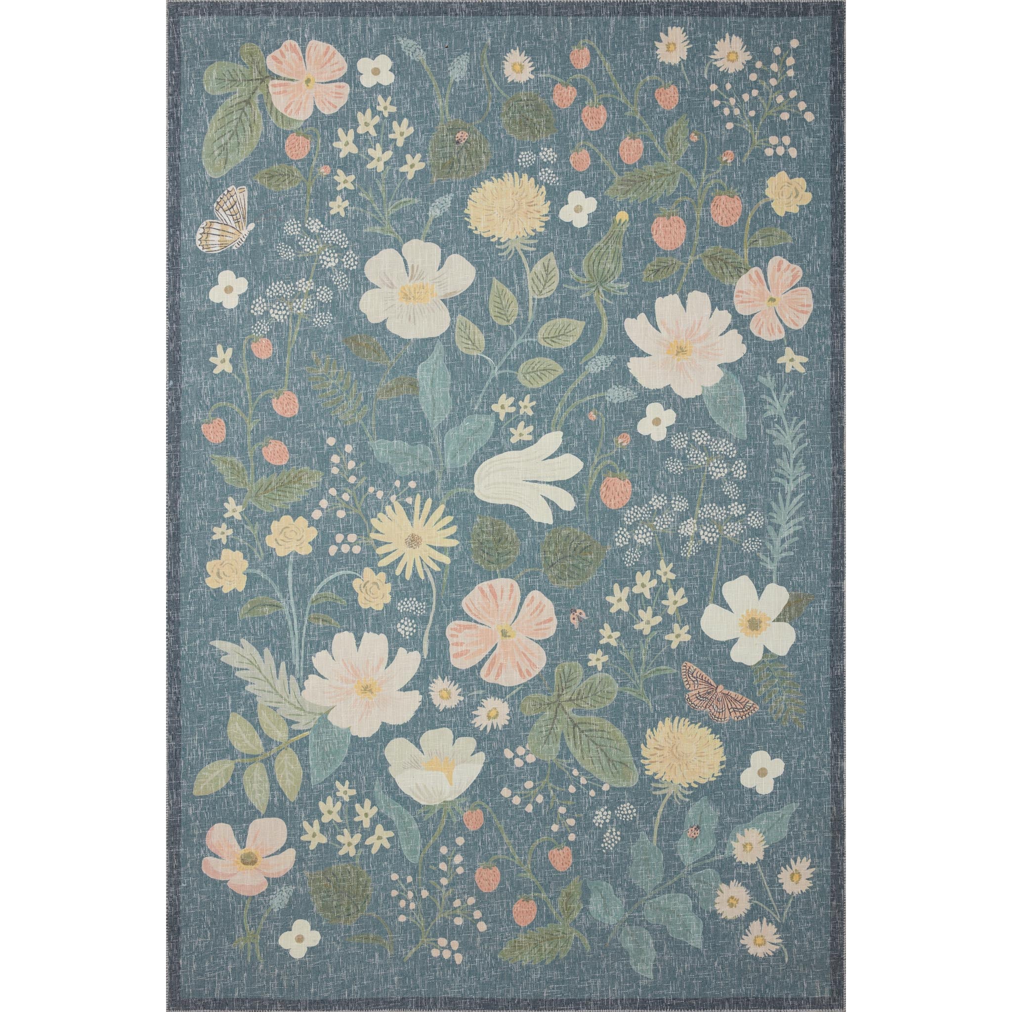 Loloi, Cotswolds Strawberry Fields / Teal Rug