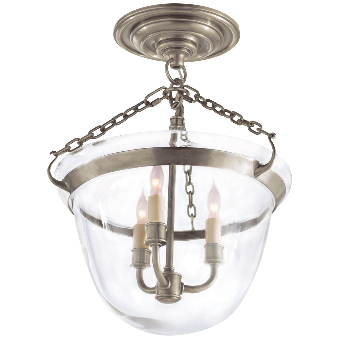 Visual Comfort, Country Semi-Flush Bell Jar Lantern