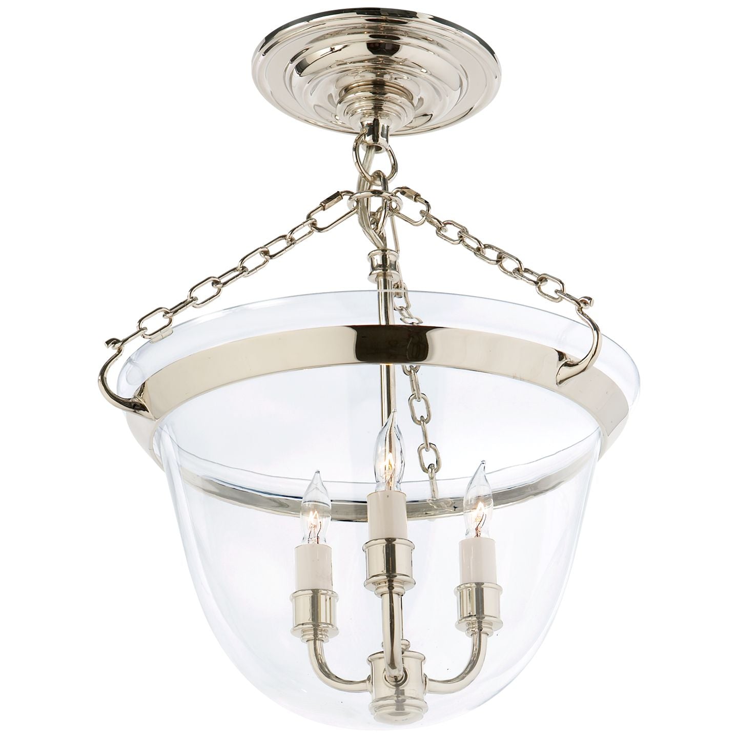 Visual Comfort, Country Semi-Flush Bell Jar Lantern