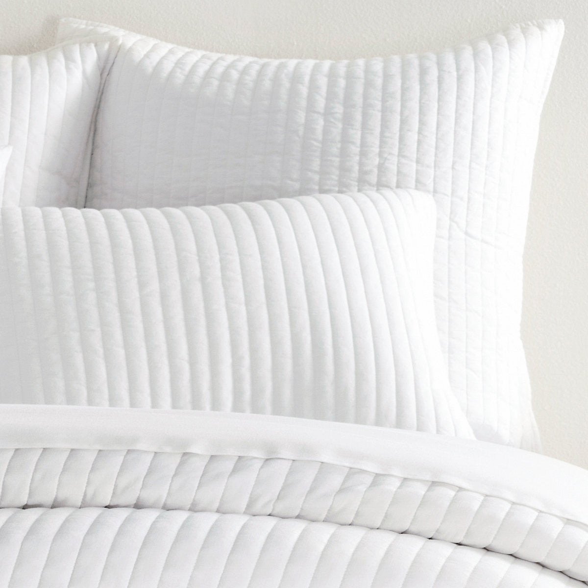 Annie Selke, Cozy Cotton White Quilted Sham