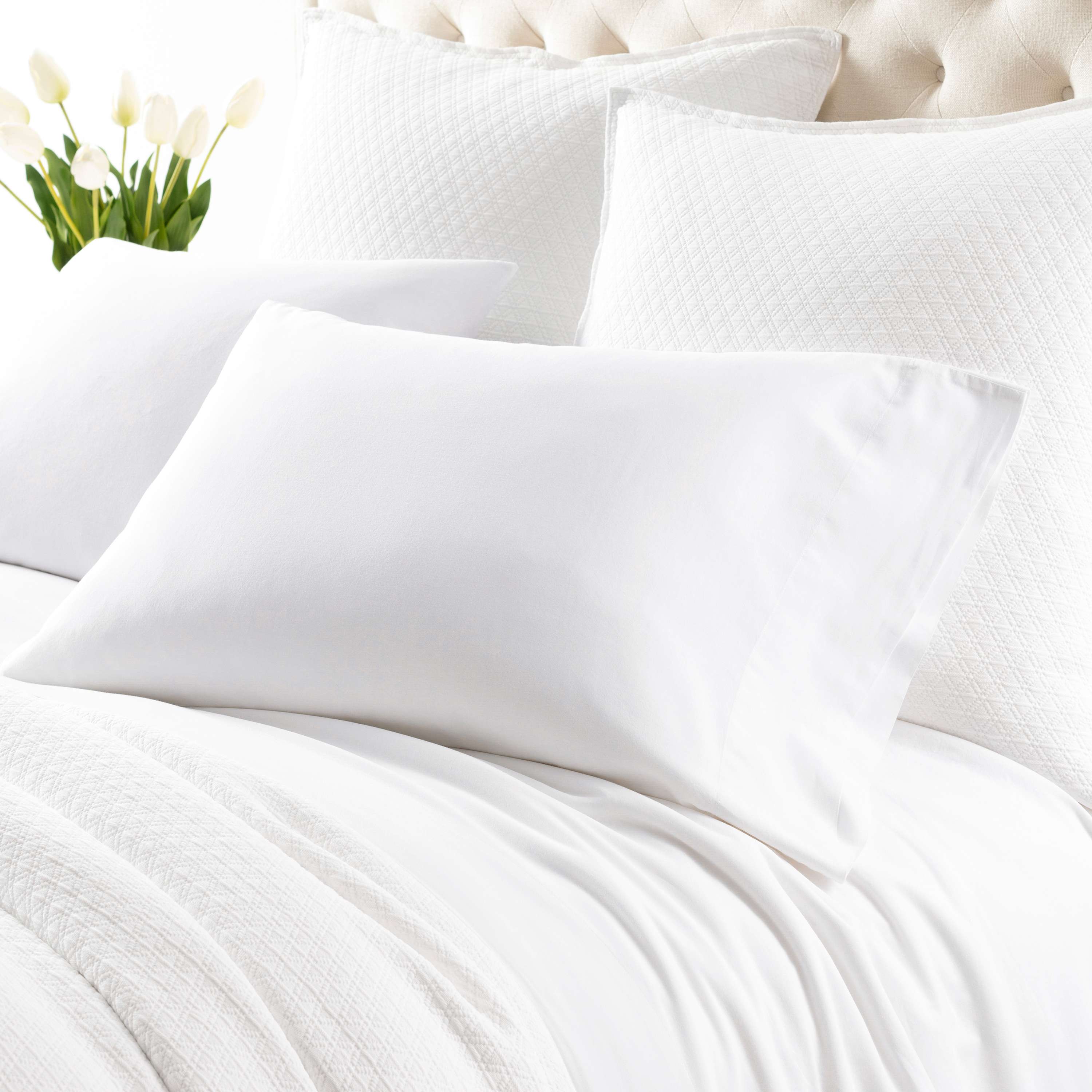 Annie Selke, Cozy Cotton White Sheet Set