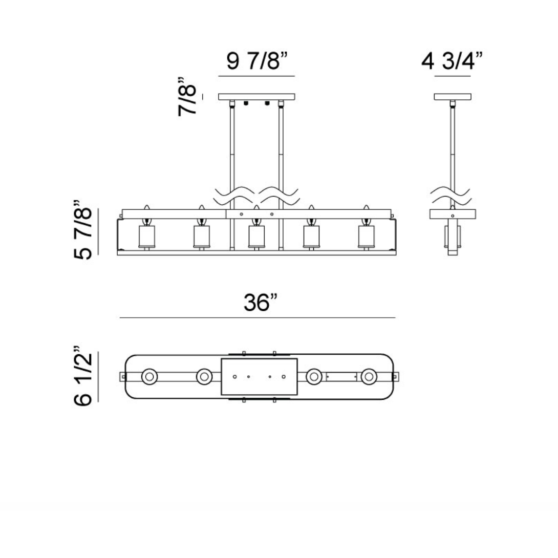 Matteo, Crandle 5-Light Linear Chandelier