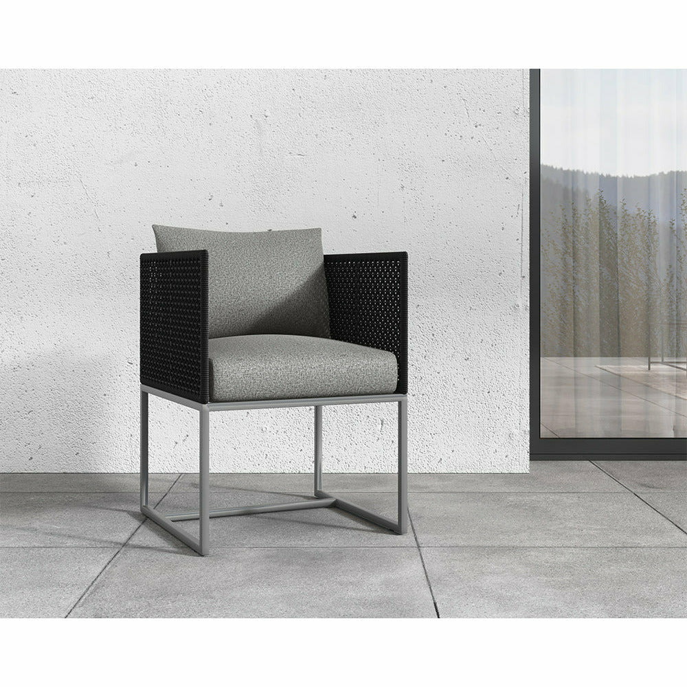 Sunpan, Crete Dining Armchair - Dark Grey - Gracebay Grey