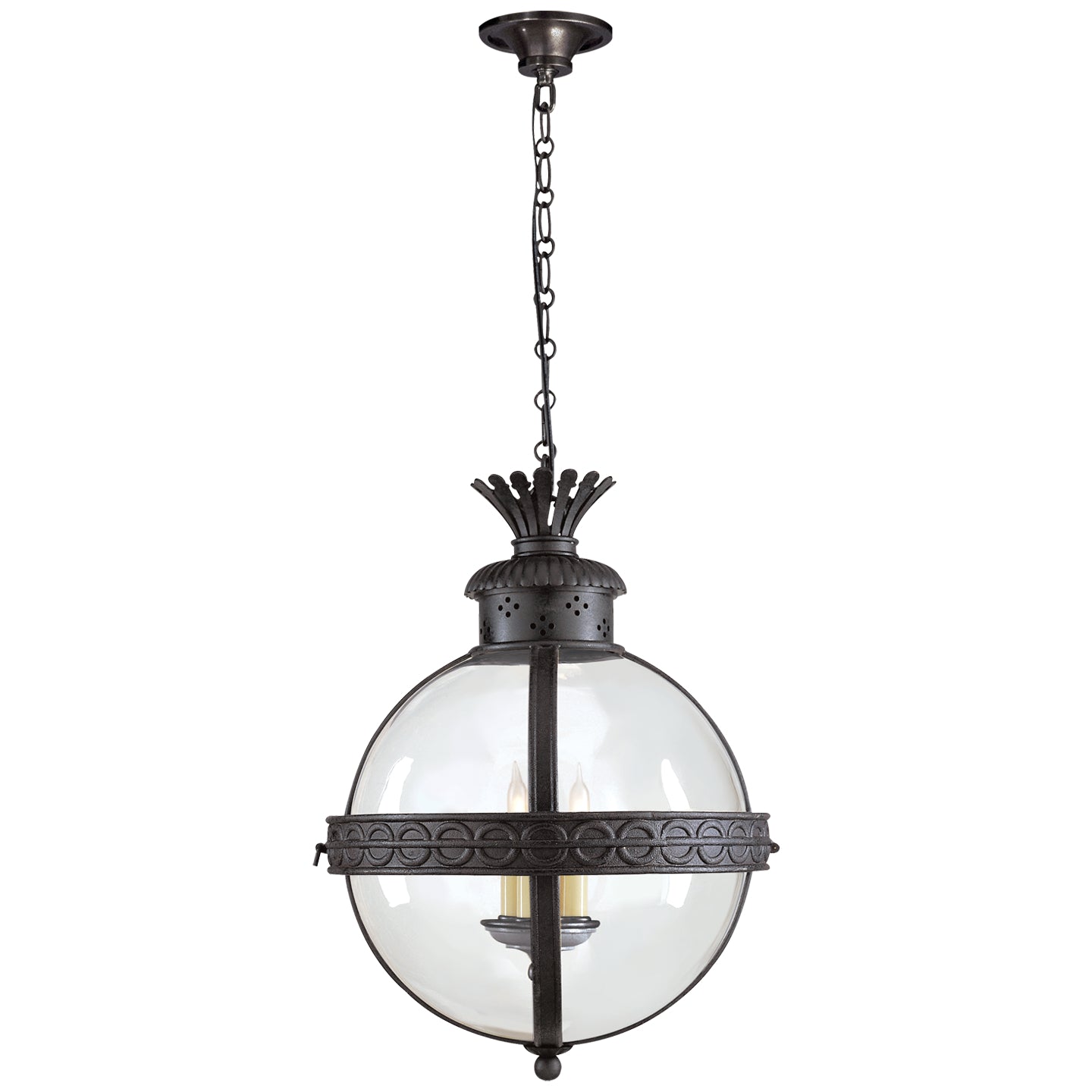 Visual Comfort, Crown Top Banded Globe Lantern