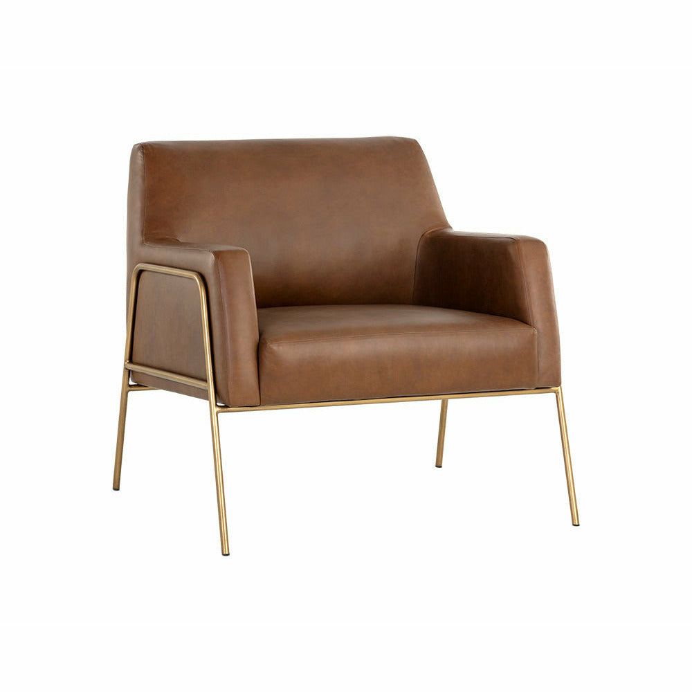 Sunpan, Cybil Lounge Chair - Vintage Caramel Leather