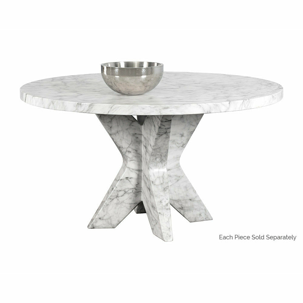 Sunpan, Cypher Dining Table Base - Marble Look - White