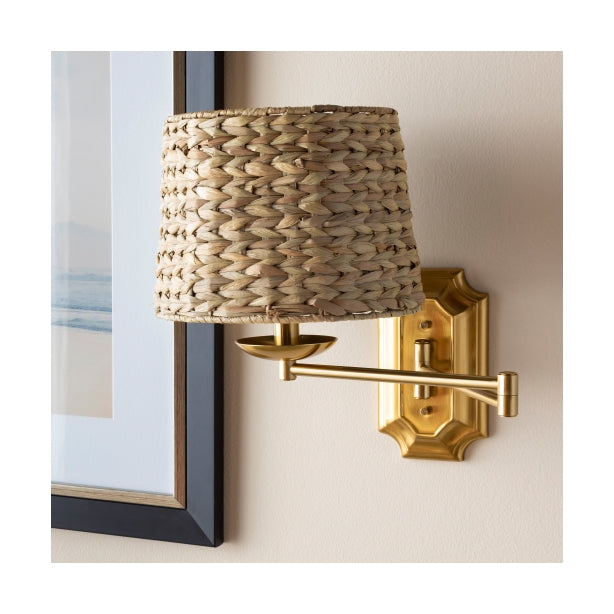 Surya, Dustin Rattan Swing Arm Wall Sconce