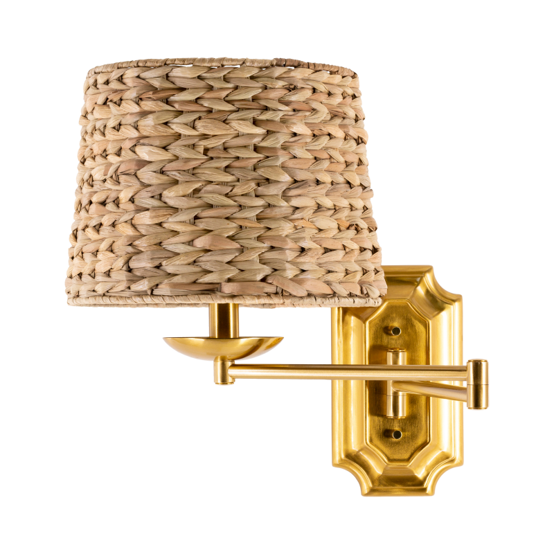 Surya, Dustin Rattan Swing Arm Wall Sconce