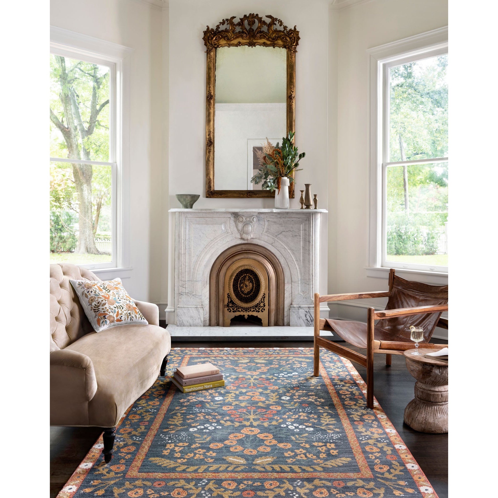 Loloi, Fiore Florence Navy  /  Rust Rug