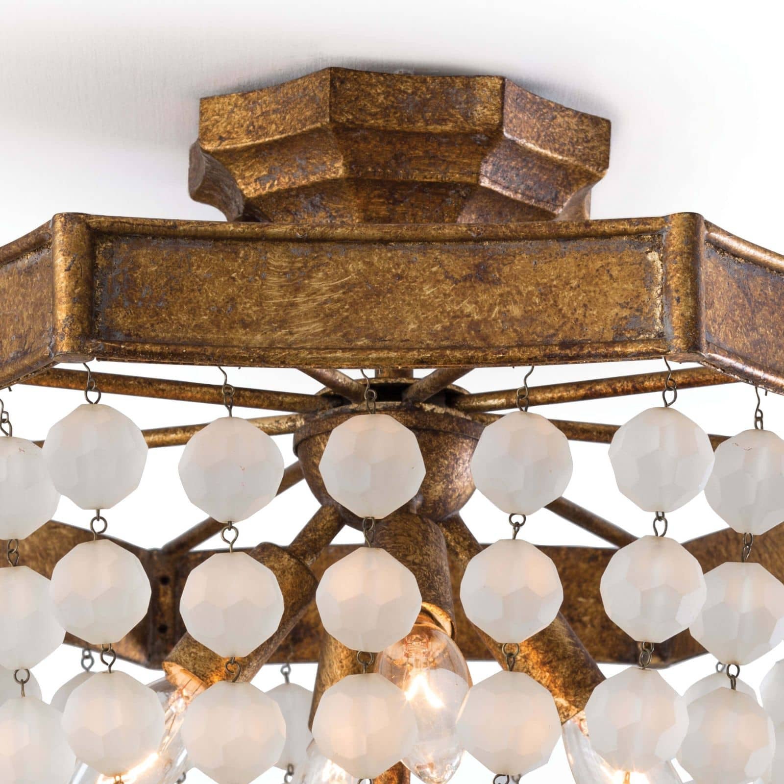 Regina Andrew, Frosted Crystal Bead Semi Flush Mount