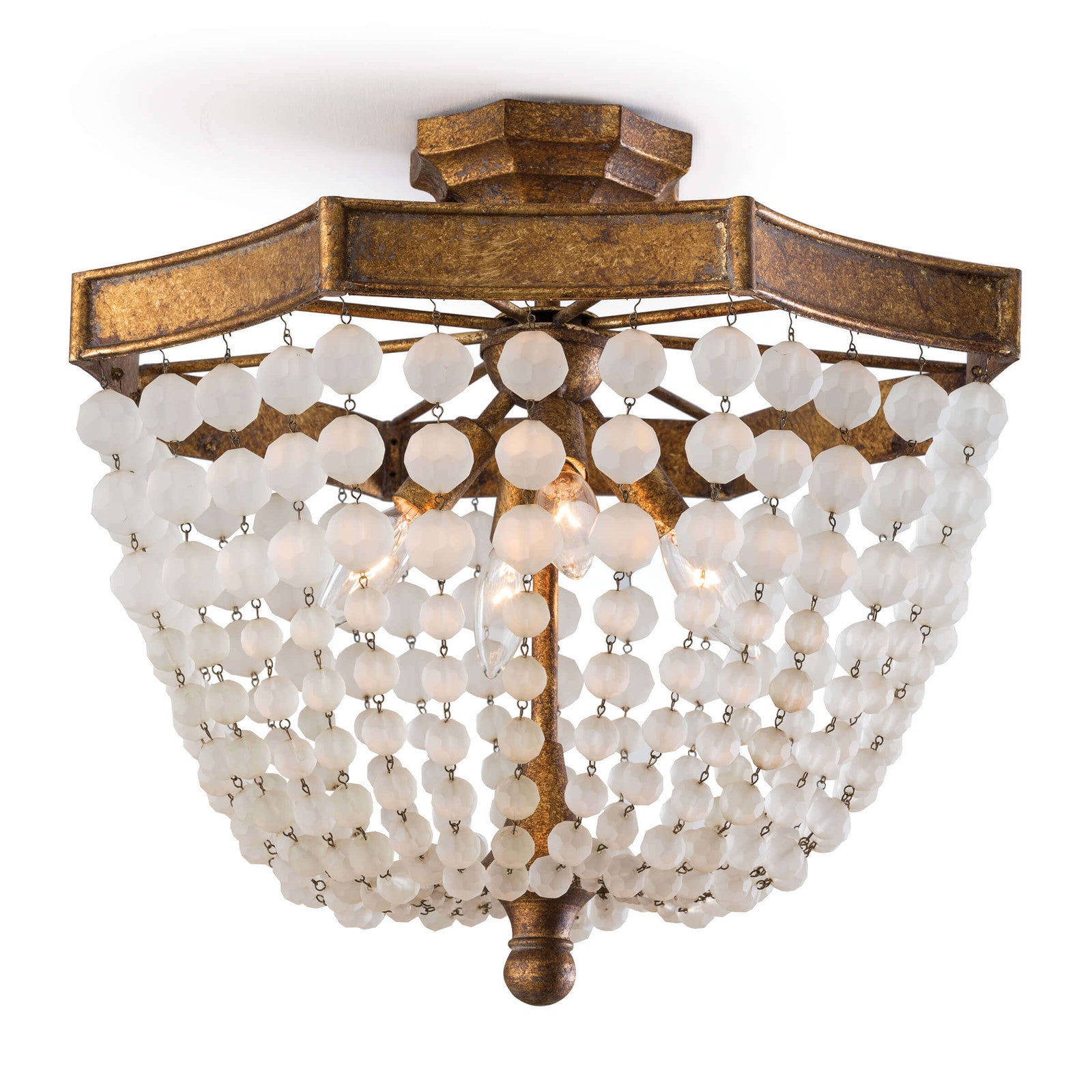 Regina Andrew, Frosted Crystal Bead Semi Flush Mount