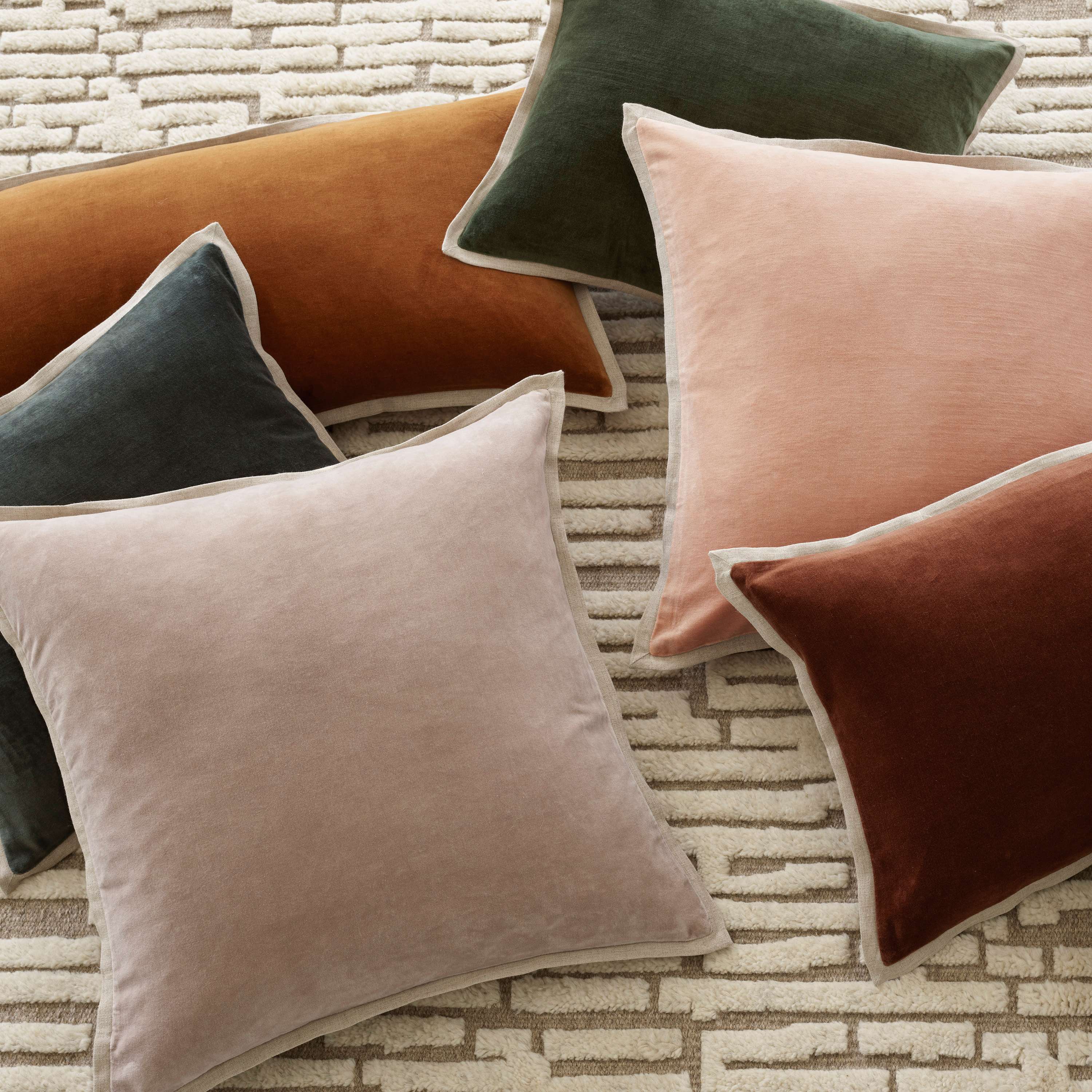 Annie Selke, Gehry Velvet/Linen Caramel Decorative Pillow