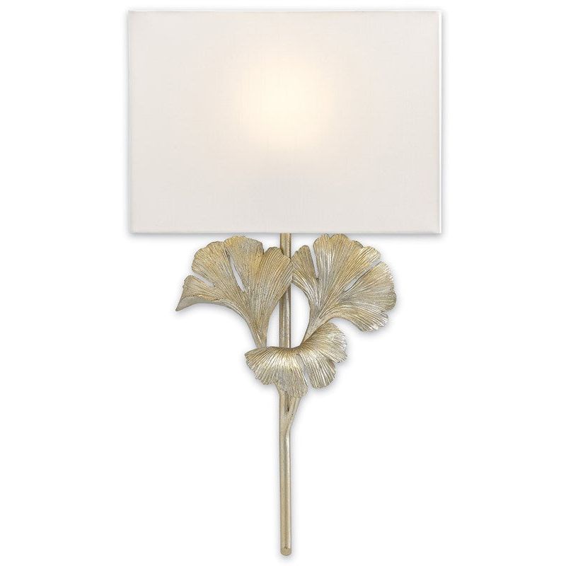 Currey & Company, Gingko Silver Wall Sconce