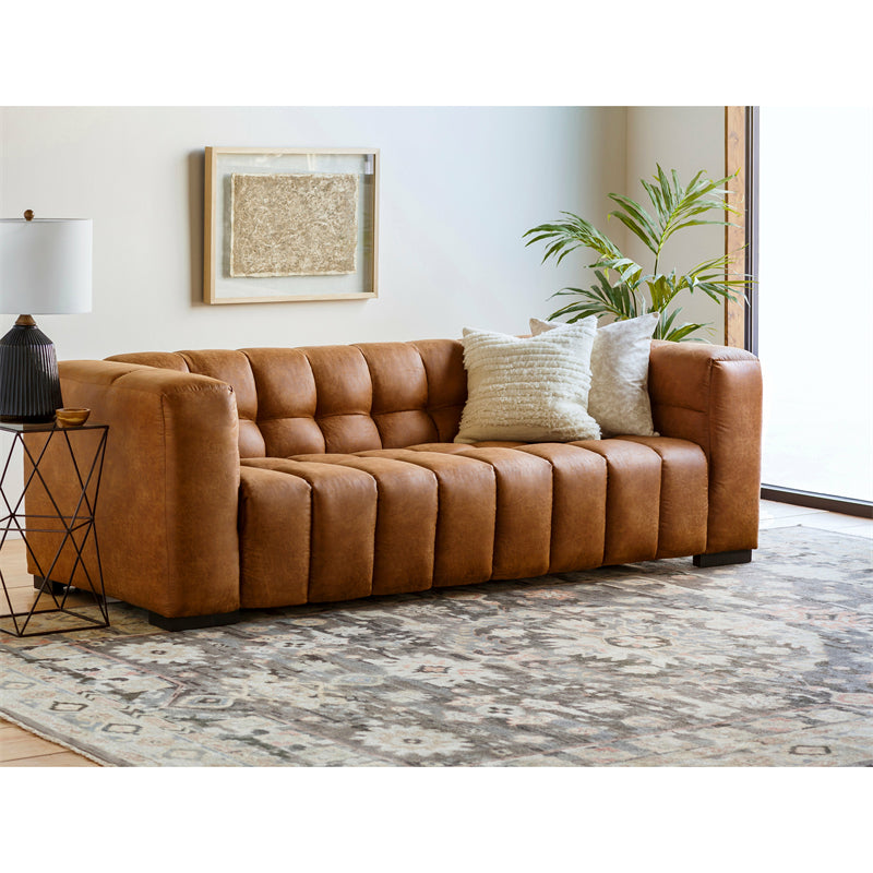 Surya, Grenoble Leather Sofa