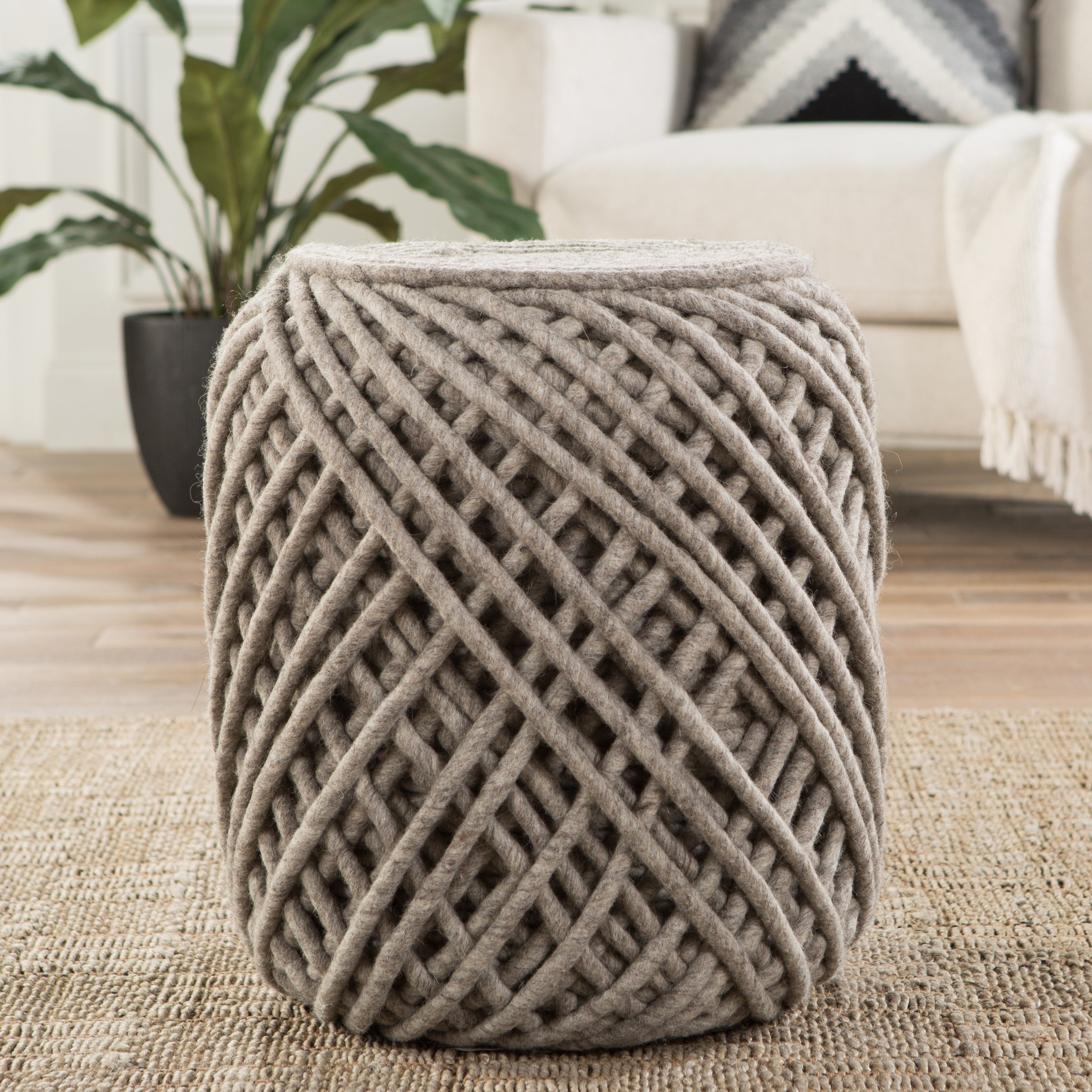 Jaipur Living, Guna Textured Cylinder Pouf