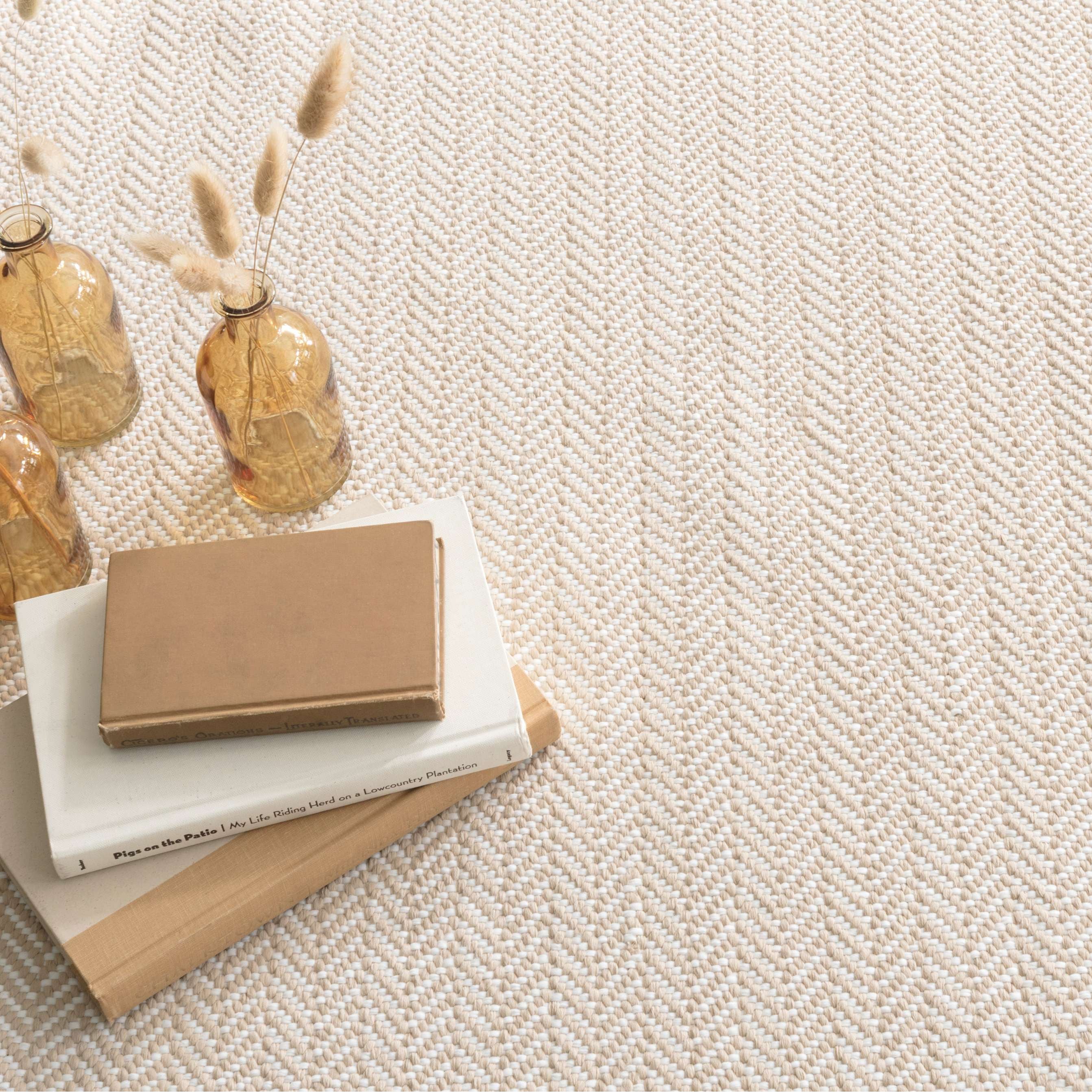 Annie Selke, Herringbone Linen/White Indoor/Outdoor Rug