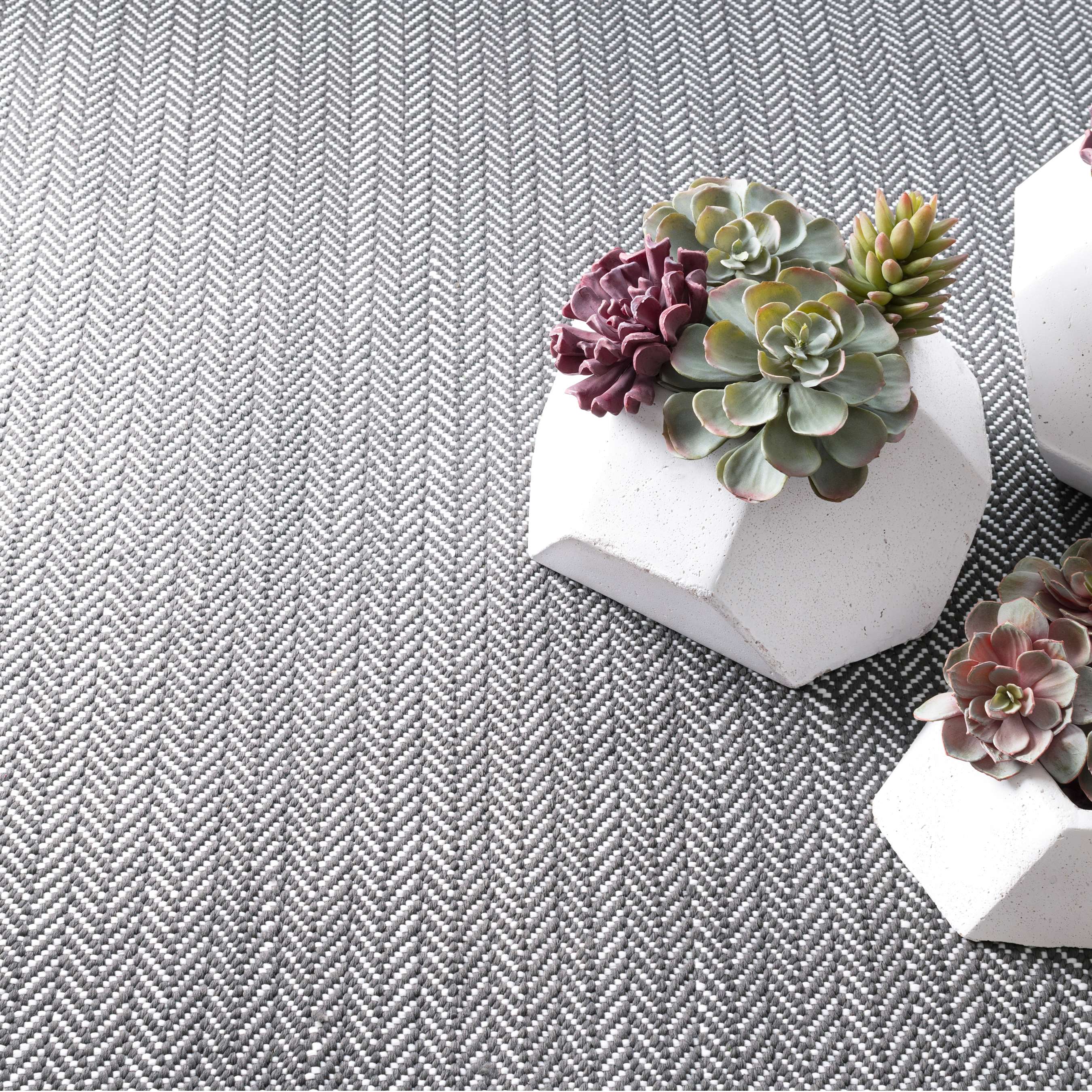 Annie Selke, Herringbone Shale Woven Cotton Rug