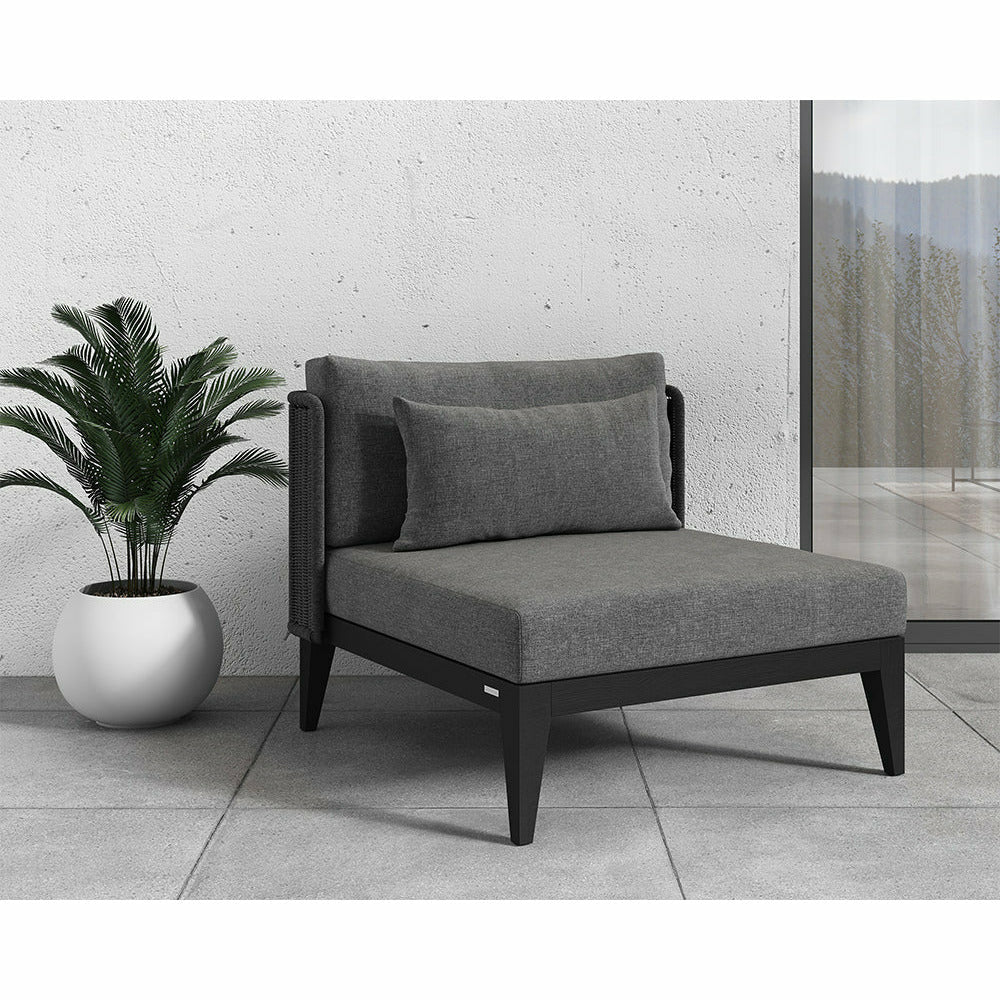 Sunpan, Ibiza Armless Chair - Charcoal - Gracebay Grey